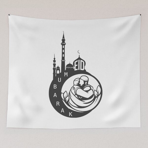 Item preview, Eid Mubarak Islamic Celebration Design – Festive Greeting with Elegant Typography designed and sold by ArtsyExplorer.