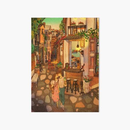 Vista previa del artículo con la obra «Café Alley», diseñado y vendido por Puuung 퍼엉.