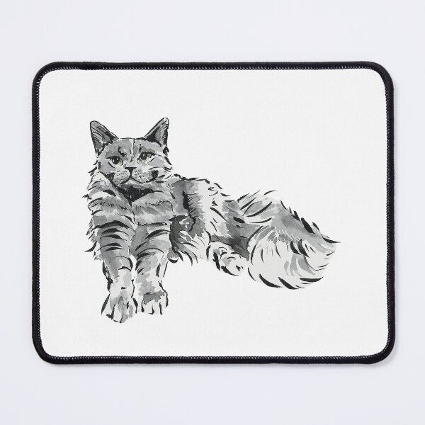 Item preview, Grey Cat Illustration Sticker, Nebelung Cat, Russian Blue designed and sold by alwaysbookish.