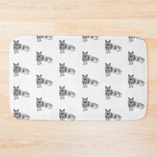 Item preview, Grey Cat Illustration Sticker, Nebelung Cat, Russian Blue designed and sold by alwaysbookish.