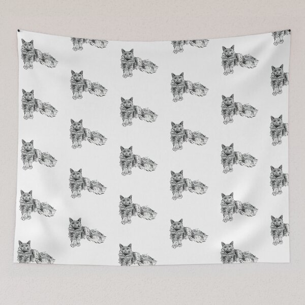 Item preview, Grey Cat Illustration Sticker, Nebelung Cat, Russian Blue designed and sold by alwaysbookish.