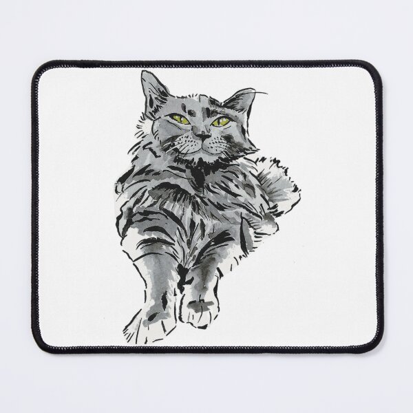 Item preview, Grey Cat Illustration Sticker, Nebelung Cat Breed designed and sold by alwaysbookish.