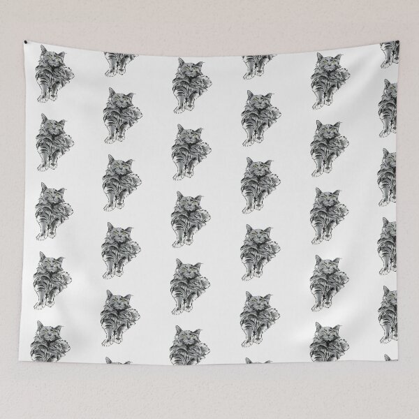 Item preview, Grey Cat Illustration Sticker, Nebelung Cat Breed designed and sold by alwaysbookish.