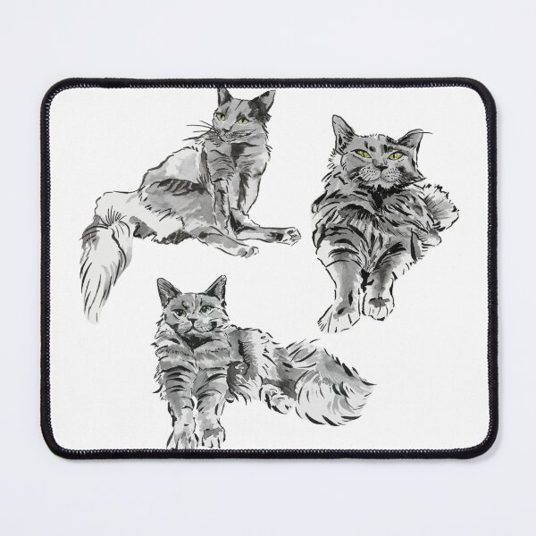 Item preview, Grey Cat Illustration Sticker Bundle, Nebelung Cat Breed designed and sold by alwaysbookish.