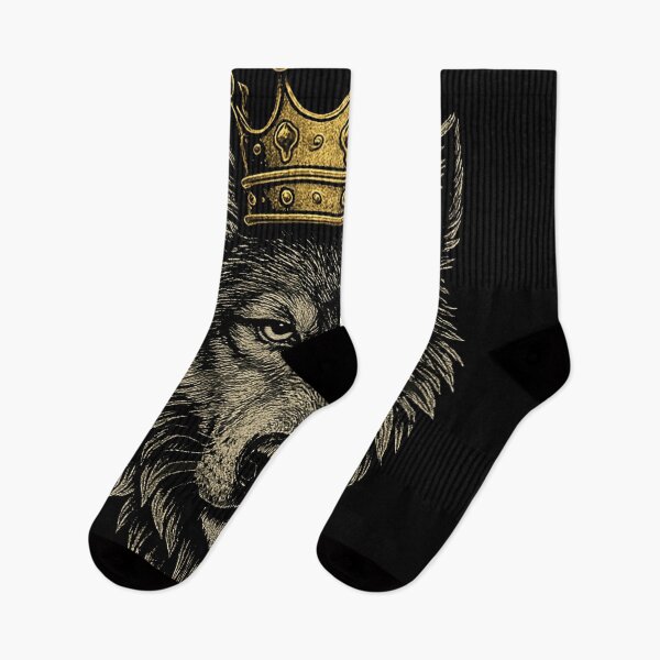 Item preview, Wolf King Illustration – Regal Wolf with Golden Crown Artwork designed and sold by HAFIZ-DP.