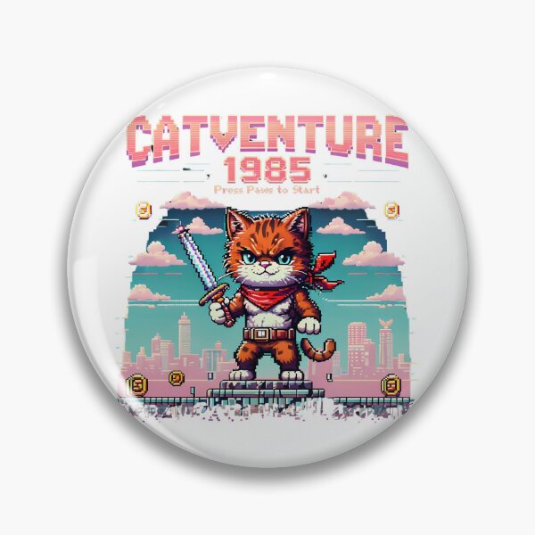 Item preview, Catventure 1985 – Pixel Cat Gamer designed and sold by YumePixel.