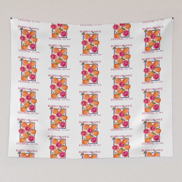 Item preview, Whimsical Retro Blood Orange Fruit Art designed and sold by CottonandQuill.