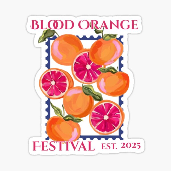 Item preview, Whimsical Retro Blood Orange Fruit Art designed and sold by CottonandQuill.