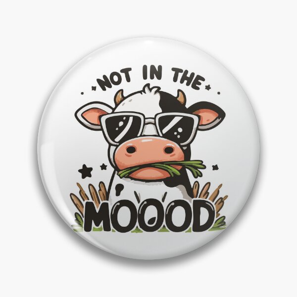 Item preview, Not in the MOOOD – Funny Cow Attitude Cartoon with Sunglasses designed and sold by GraffiniTee .