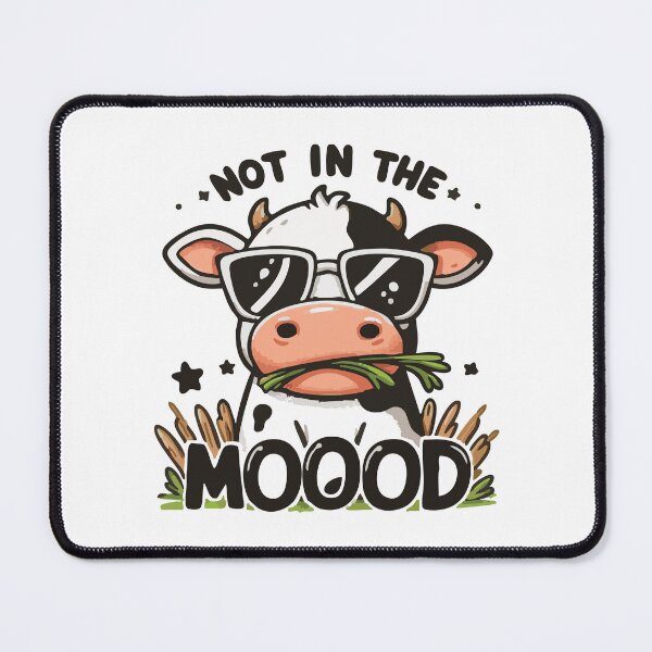 Item preview, Not in the MOOOD – Funny Cow Attitude Cartoon with Sunglasses designed and sold by GraffiniTee .