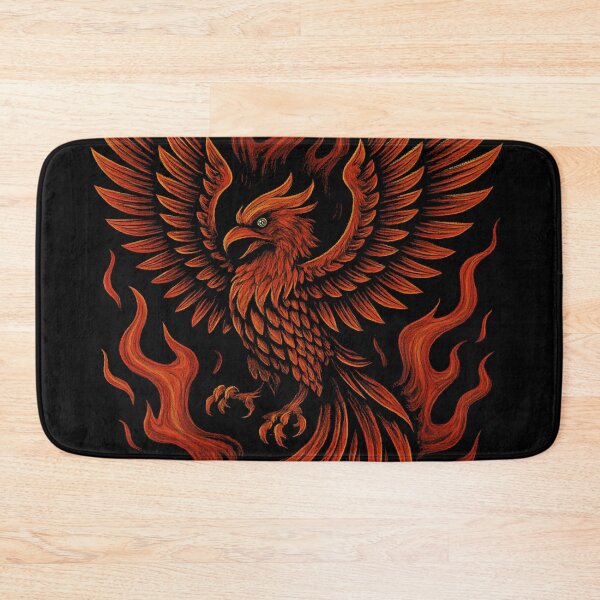 Item preview, Fire Phoenix Illustration – Fiery Red Phoenix Rising from Flames Fantasy Art designed and sold by HAFIZ-DP.
