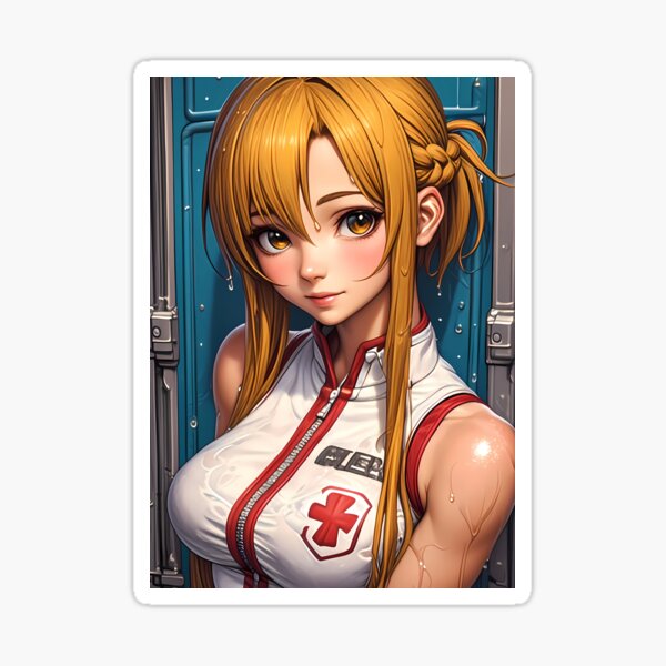Item preview, Asuna Sword Art Online Nurse Uniform Wet Look Anime Girl Waifu designed and sold by rivettlihuiq.