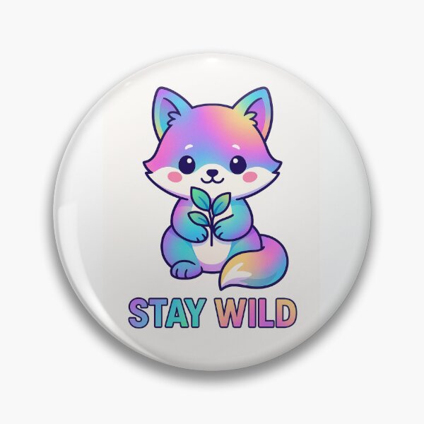 Item preview, Rainbow Gradient Fox – Stay Wild Cute Sticker designed and sold by Sebhel.
