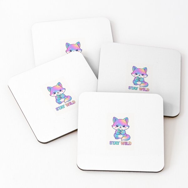 Item preview, Rainbow Gradient Fox – Stay Wild Cute Sticker designed and sold by Sebhel.