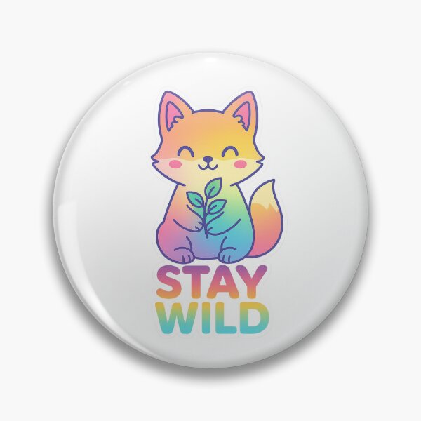 Item preview, Rainbow Gradient Fox – Stay Wild Cute Sticker designed and sold by Sebhel.