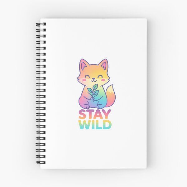 Item preview, Rainbow Gradient Fox – Stay Wild Cute Sticker designed and sold by Sebhel.