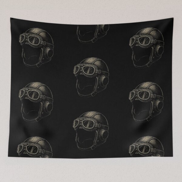 Item preview, Vintage Aviator Helmet Illustration – Retro Pilot Gear with Goggles Artwork designed and sold by HAFIZ-DP.