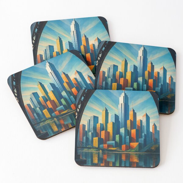 Item preview, Futuristic skyline through bridge arch designed and sold by Sigtrix.