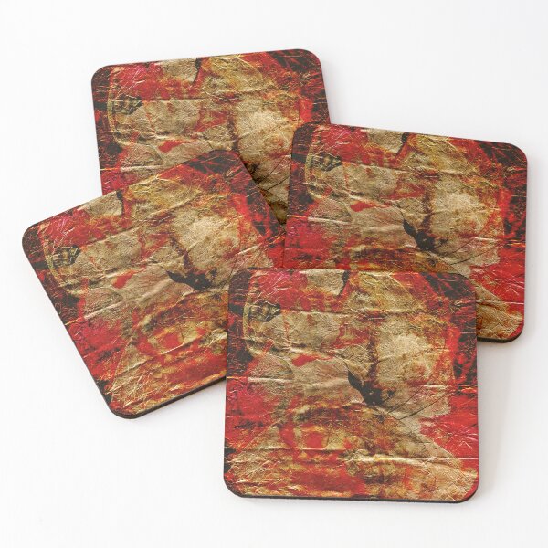 Item preview, Red and Gold Organic Abstraction on Paper designed and sold by NickDedidis.