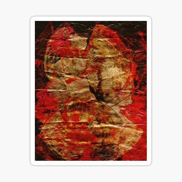 Item preview, Red and Gold Organic Abstraction on Paper designed and sold by NickDedidis.
