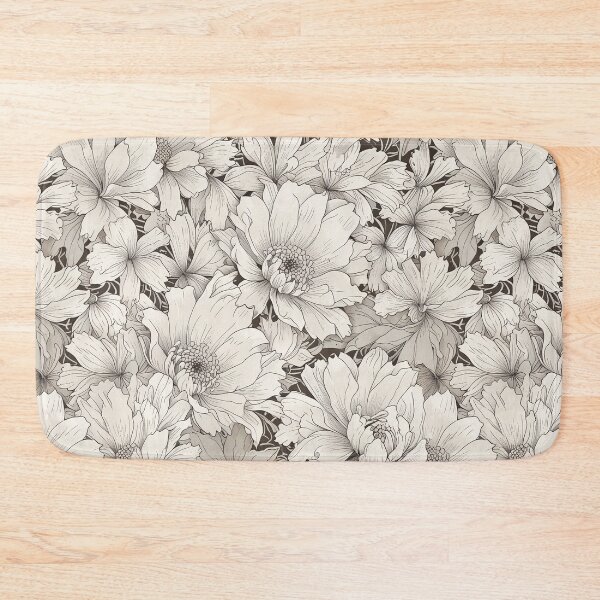 Item preview, Monochrome Floral Pattern designed and sold by CoolPixels.