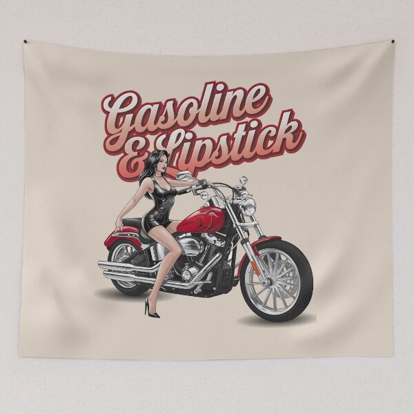 Item preview, Gasoline & lipstick - Filling station - Petroliana - cafe racer styling - highway to hell - Chop shop - Born to race designed and sold by JansenGS.