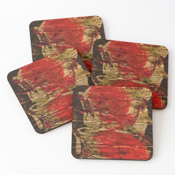 Item preview, Red and Gold  Textured Abstraction on Paper designed and sold by NickDedidis.