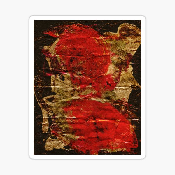 Item preview, Red and Gold  Textured Abstraction on Paper designed and sold by NickDedidis.