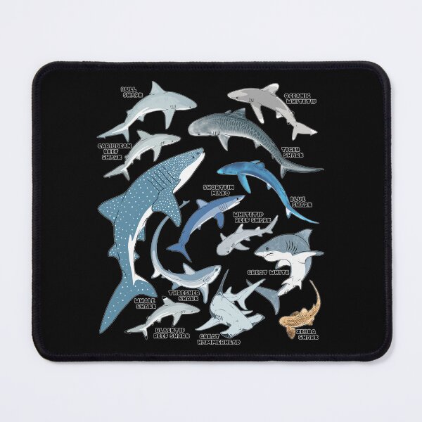 Item preview, Tiger shark blue shark whale shark hammerhead mako shark designed and sold by NicGrayGraphic.