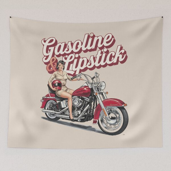 Item preview, Gasoline & lipstick - Filling station - Petroliana - cafe racer styling - highway to hell - Chop shop - Born to race designed and sold by JansenGS.