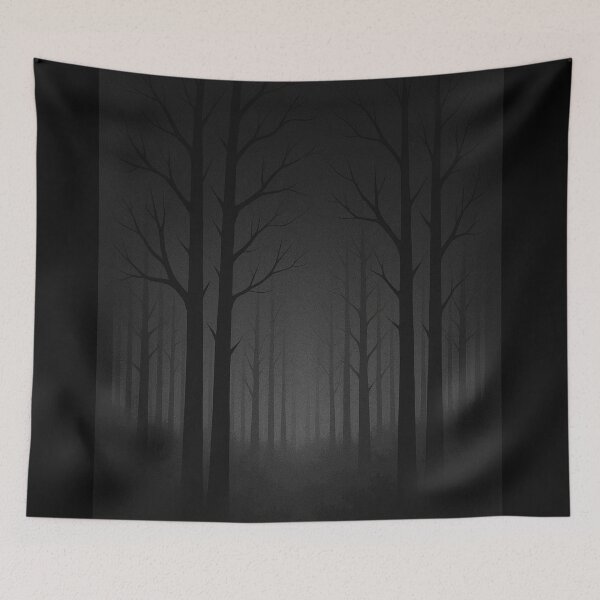 Item preview, Dark Foggy Forest – Minimalist Gothic Woods in Monochrome Mist designed and sold by HAFIZ-DP.