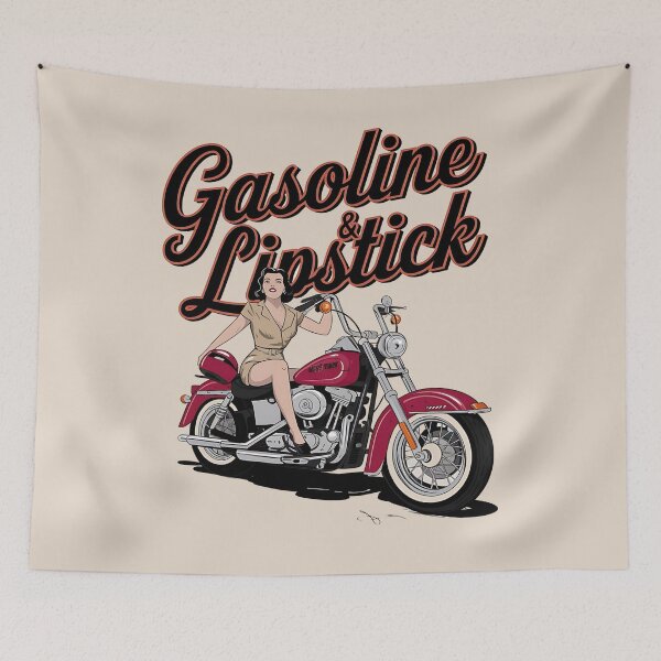 Item preview, Gasoline & lipstick - Filling station - Petroliana - cafe racer styling - highway to hell - Chop shop - Born to race designed and sold by JansenGS.