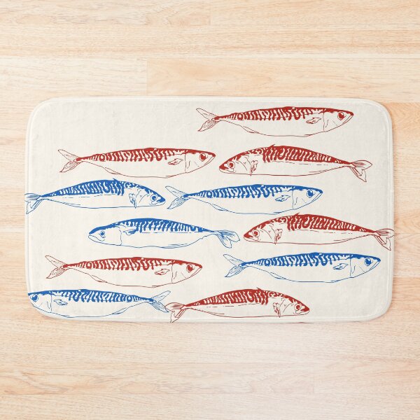 Item preview, Sardines Pattern Blue and Red designed and sold by MaiZephyr.