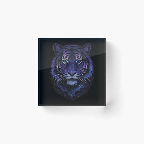 Item preview, Cosmic Tiger Head – Galaxy-Themed Purple and Blue Tiger Illustration designed and sold by HAFIZ-DP.