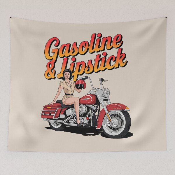 Item preview, Gasoline & lipstick - Filling station - Petroliana - cafe racer styling - highway to hell - Chop shop - Born to race designed and sold by JansenGS.