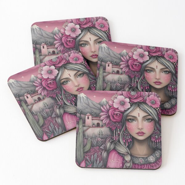 Item preview, Beautiful Young Woman Surrounded by Pink Flowers designed and sold by Artessie.