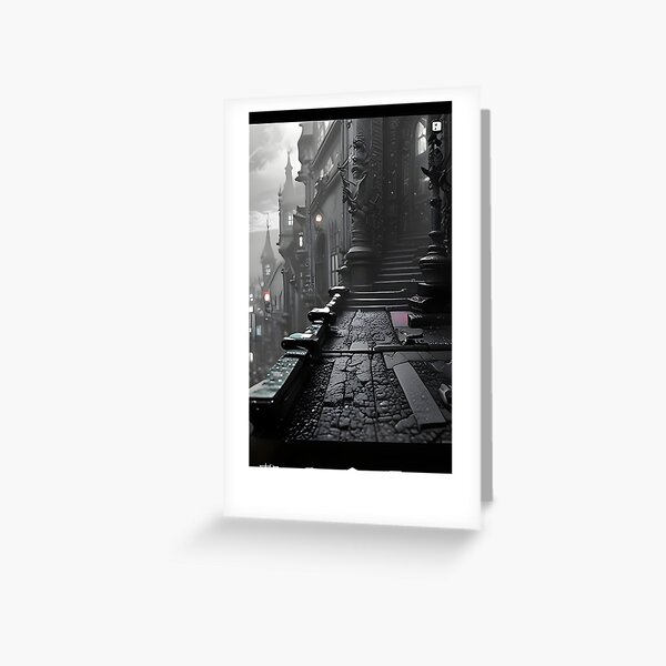 Item preview, Mystical gothic city street in the fog designed and sold by Sistem Admin - Barbara.
