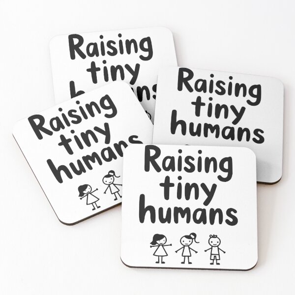 Item preview, Raising Tiny Humans - Funny Parenting Quote | Cute Stick Figure Family Design for Moms & Dads designed and sold by ArtofBJ.