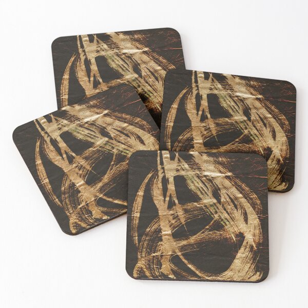 Item preview, Golden brushstrokes Abstraction on Paper designed and sold by NickDedidis.