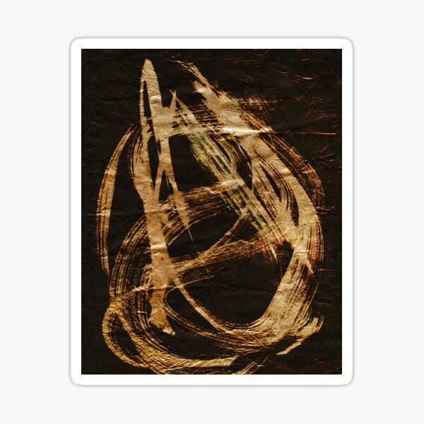Item preview, Golden brushstrokes Abstraction on Paper designed and sold by NickDedidis.