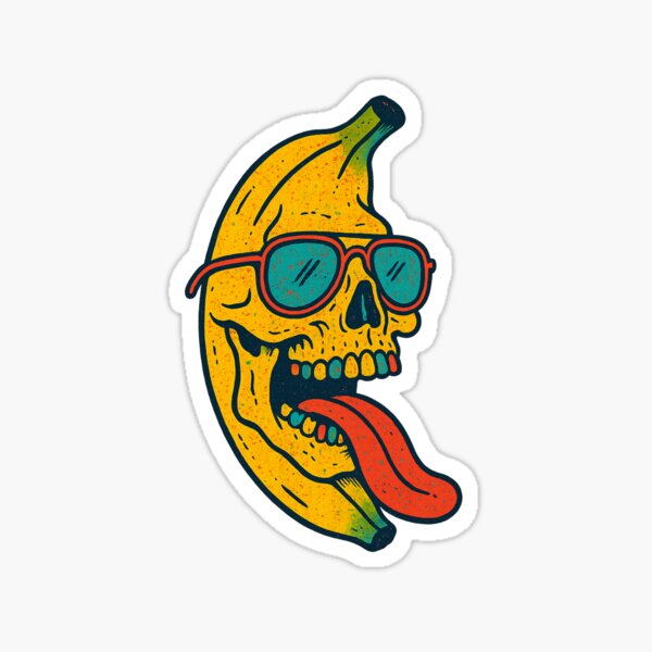 Item preview, Banana Skull With Sunglasses Tongue Skeleton designed and sold by TheGrandDuke.