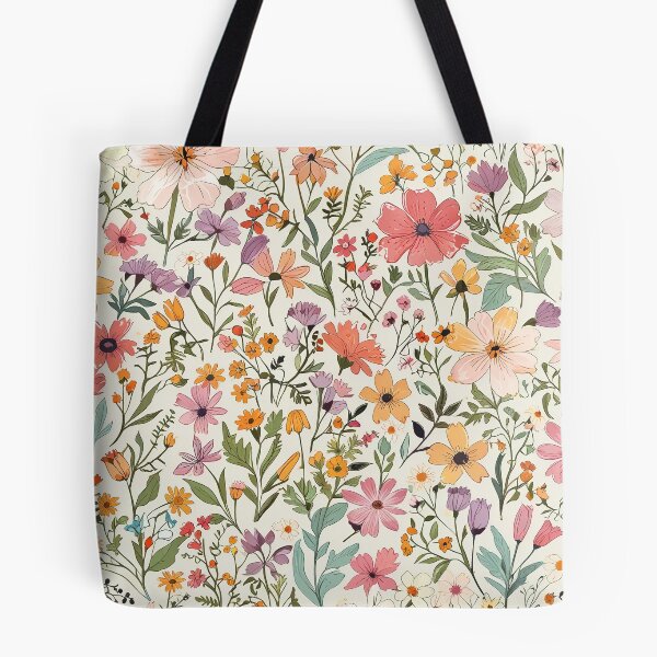 Item preview, Seamless Pattern of Colorful Wildflower and Foliage in Pastel Tones designed and sold by CoolPixels.