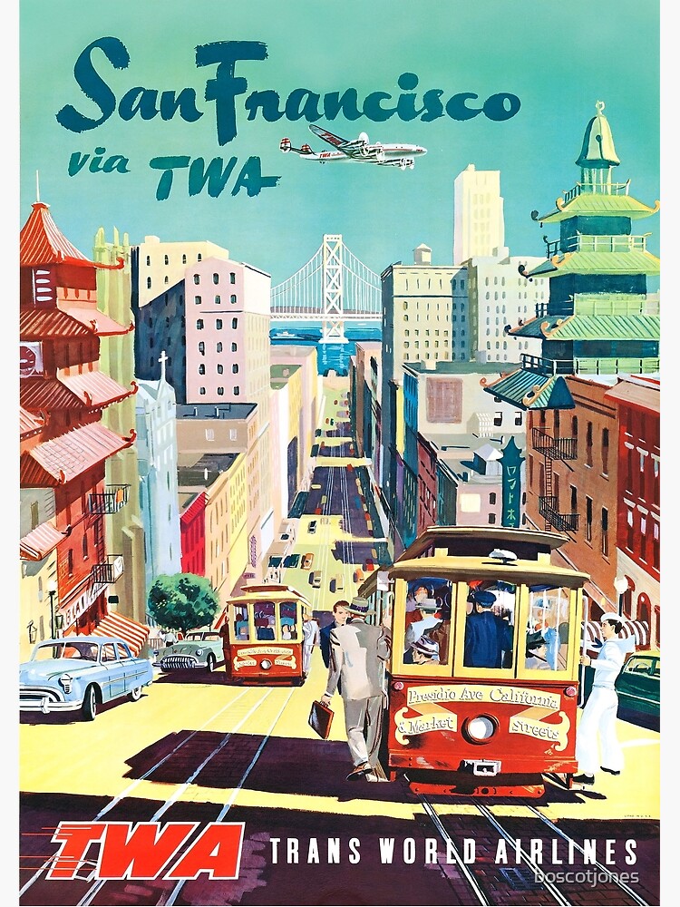 Disover San Francisco TWA Travel Poster Premium Matte Vertical Poster