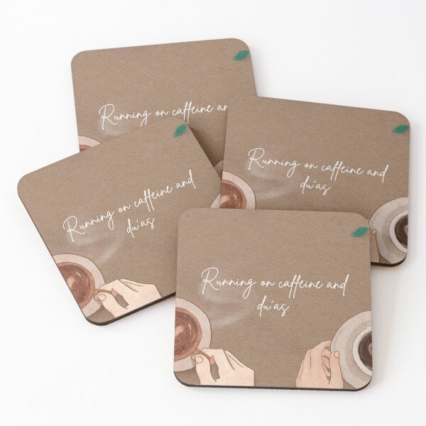Item preview, Running on Caffeine and Du’as – Minimalist Coffee Print designed and sold by MiskAndMoon.