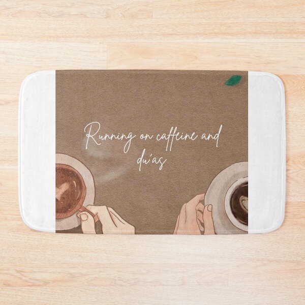 Item preview, Running on Caffeine and Du’as – Minimalist Coffee Print designed and sold by MiskAndMoon.