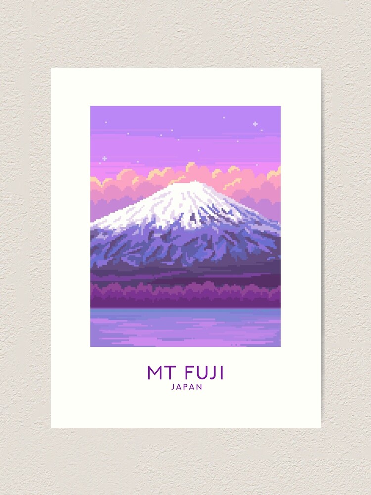 8-bit Mount Fuji Japan Pixel Art