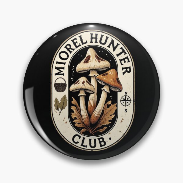 Item preview, Morel Hunter Club Sunburst Emblem – Vintage Mushroom Forager Badge designed and sold by fantasyy.