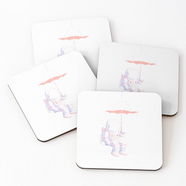 Item preview, Floating Astronaut Holding Umbrella – Cosmic Chill Vibes designed and sold by Alphakenon.
