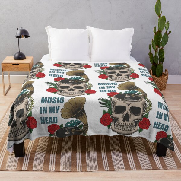 Item preview, Skull Gramophone with Roses Illustration designed and sold by Richstd.