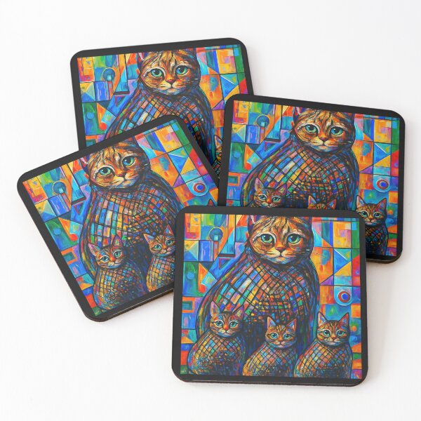 Item preview, The Colourful family cat cross my path! By Bevilaqua Original Draw  designed and sold by Helios Be. Lavsh.